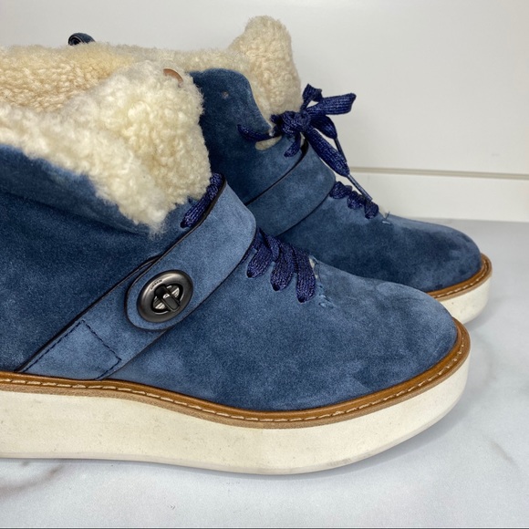 Coach Shoes New Coach Suede Blue Shearling Urban Hiker